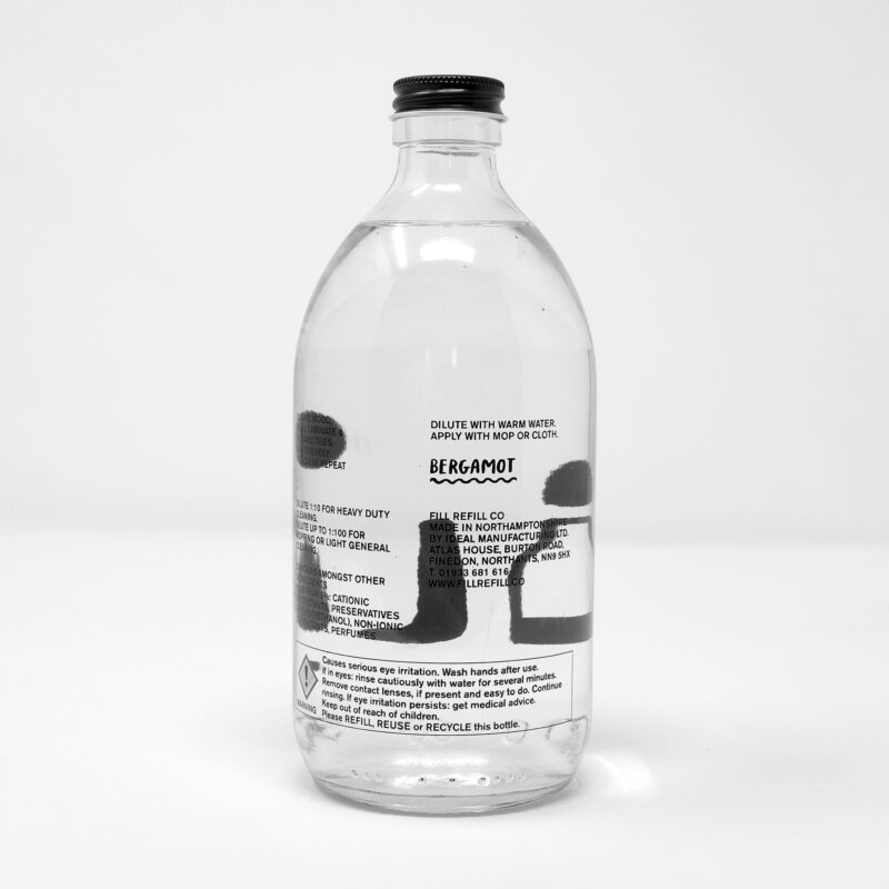Fill Refill floor clean glass bottle