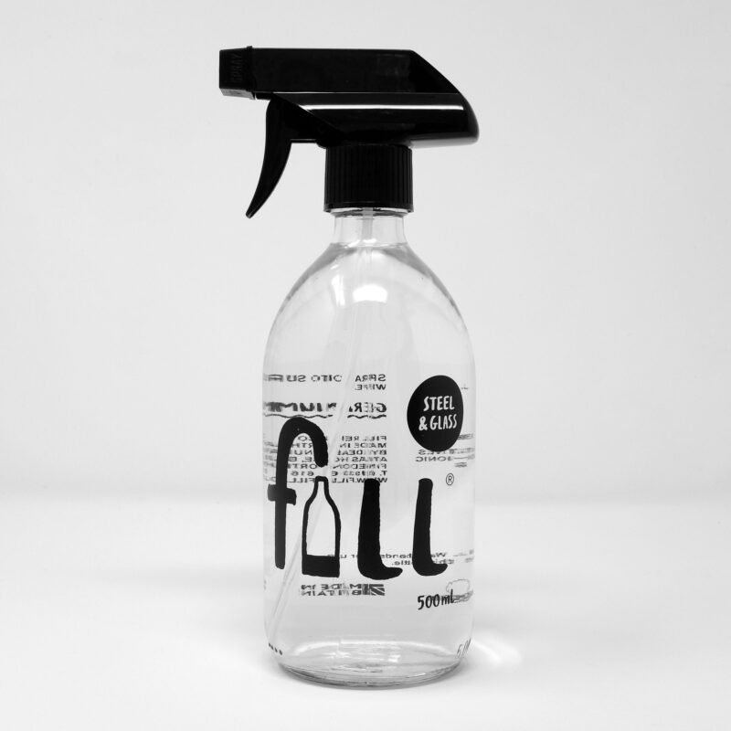 Fill Refill steel and glass cleaner bottle