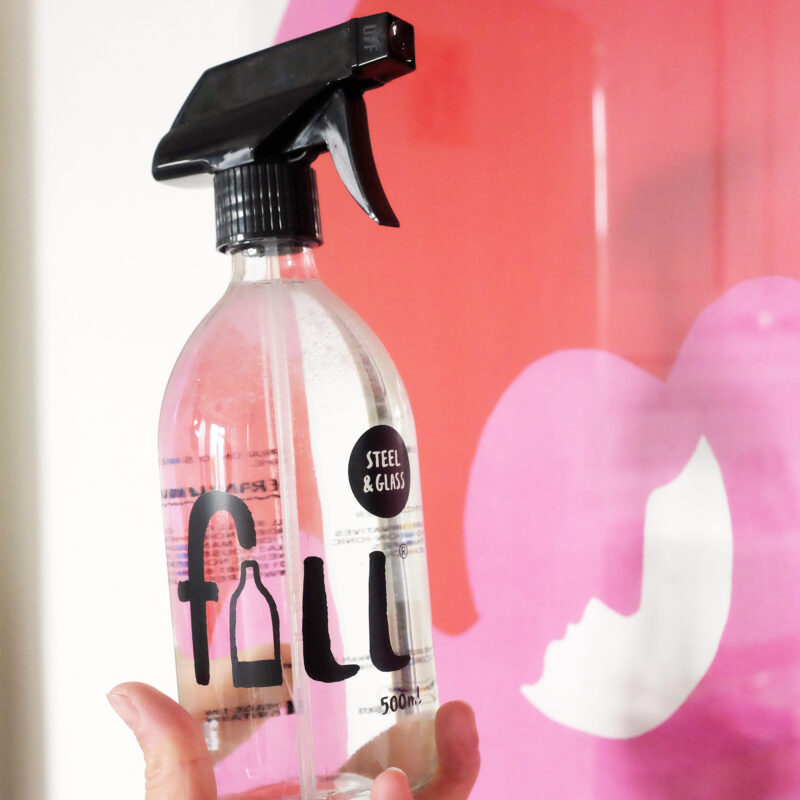 Fill Refill steel and glass cleaner bottle