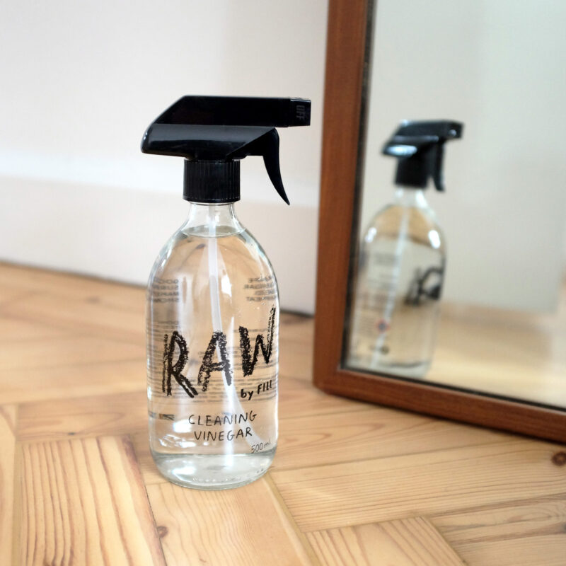 Fill Refill cleaning vinegar glass bottle