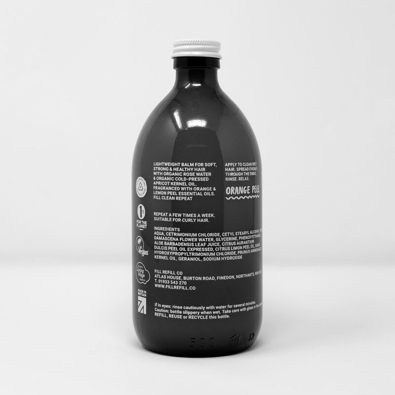 Fill Refill hair conditioner glass bottle